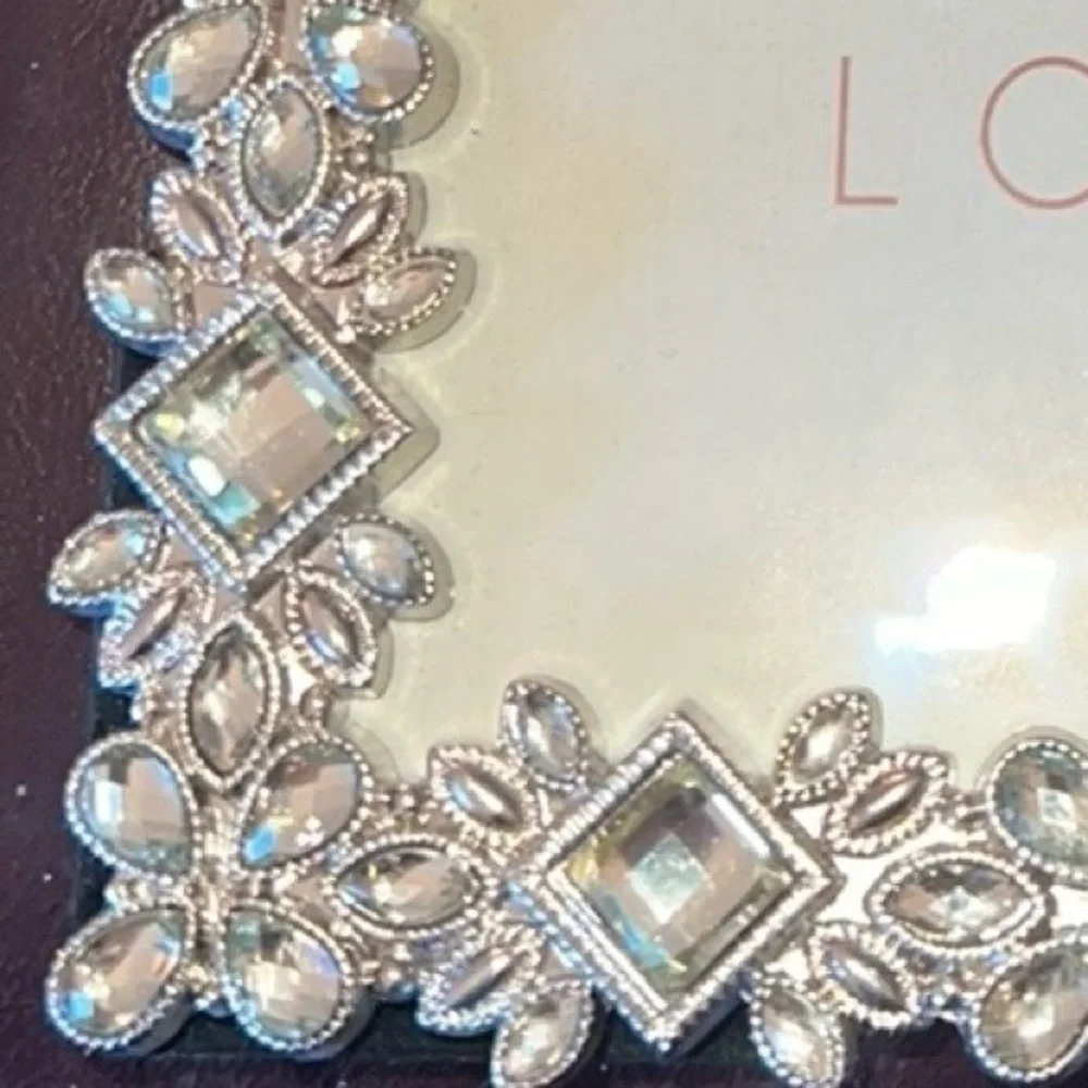 Luxe Collection Picture Photo 4 x 6 Frame NEW with Tags Silver Clear Crystals